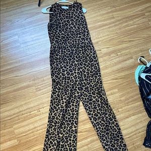 Michael Kors Long Cheetah Print Jumpsuit